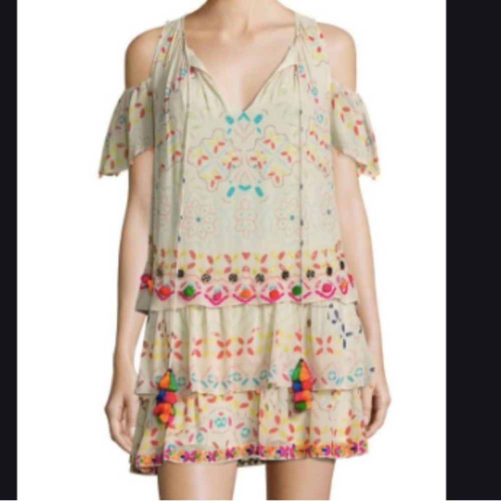 Hemant & Nandita tiered dress with tassel tie sz XS